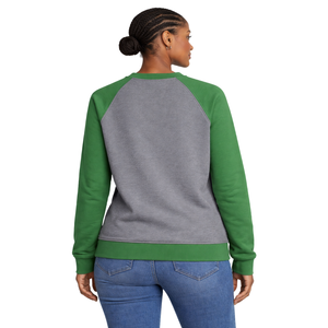 Steel Grey 08 Soror Raglan Sleeve Crewneck Sweatshirt Greek Sorority Womens Pink Green College Sisterhood Stylish Casual Apparel - Product Image 2