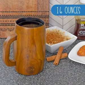 Taza de Madera Premium para Uso Diario de Agua y Bebidas, Taza de Madera Hecha a Mano con Acabado Natural para Decoración Rústica de Mesa - Product Image 6
