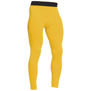 Collants de compression pour hommes, couleur jaune, taille élastique, collants de compression pour hommes, couche de base avec design personnalisé - Product Image 2