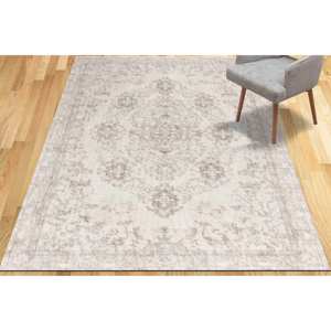 Tapis imprimé : Tapis chenille turc Oushak antique à motif médaillon pour salle de bain, idéal pour l'inauguration de maison - Product Image 1