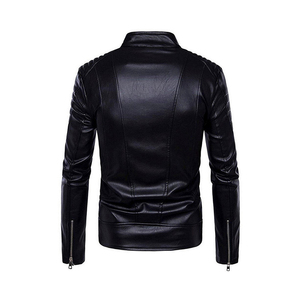 Veste en cuir de style européen de haute qualité pour hommes vestes grande taille personnalisables en cuir véritable - Product Image 3