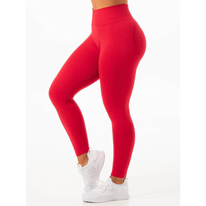 Mallas sin costuras esculpidas para mujer 2025, mallas deportivas elásticas suaves cómodas de secado rápido rojo cereza, mallas Midi con bolsillo Go - Product Image 1