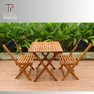 Ensemble de meubles de bistrot d'extérieur pliable en bois d'acacia moderne et contemporain de haute qualité de Thinh Phu, excellent prix - Product Image 2