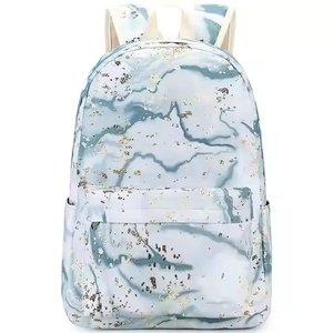 DANZY SPORTS Casual Nylon <b>Backpack</b> Blue Marble Pattern Waterproof Softback 20-37L Zipper Closure <b>Daily</b> Use Sublimated <b>Backpack</b> - Product Image 2