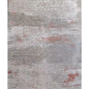 Tapis noué à la main en laine de Nouvelle-Zélande de qualité supérieure Twilight Rust, poils longs, Tencel lustré, 100 nœuds par pouce carré - Product Image 1