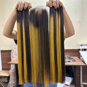 Venta al por mayor Raw Vietnamese Bone Straight Remy Weft Bundles Closure Set Silky Smooth de proveedor de confianza para extensiones de cabello humano - Product Image 1