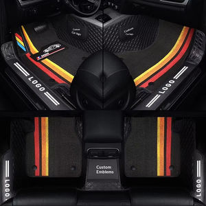 Tapis de sol de voiture en cuir, antidérapant, résistant à l'usure, respectueux de l'environnement, avec logo imprimé et bande colorée, vente en gros - Product Image 2