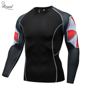Wholesale Sublimation Printed Mma Rash Guard for Men Men's Short Sleeve Compression Surfing t Shirt <b>Rashguard</b> Bjj - Product Image 5