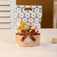 Grand sac personnalisable en matériau VMPET avec fermeture éclair auto-scellante, motif de biscuits de Noël en forme de flocon de neige