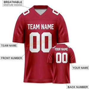 Jersey de fútbol americano cosido personalizado de la ciudad de Atlanta para hombre, uniforme de equipo al por mayor, diseño de malla transpirable sublimada - Product Image 3