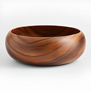 ชามไม้ใส่อาหารจานไม้เนื้อแข็งสำหรับรับประทานอาหารในห้องครัวที่บ้าน - Product Image 1