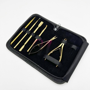 Herramientas profesionales para uñas, empujador de cutículas chapado en oro rosa, Kit de manicura y pedicura de acero inoxidable sostenible, caja con logotipo personalizado - Product Image 6