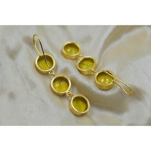 Trending latest handmade dangle <b>Earring</b> Stone 18K <b>Gold</b> Plated <b>Earrings</b> women fashion jewelry <b>earrings</b> women - Product Image 5