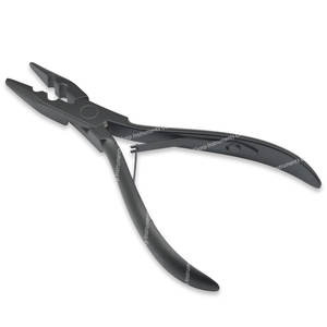 Sharpinst Surgical-Grade Stainless Steel Black Hair Extension <b>Tools</b> Kit 2 Hole <b>Multi</b> Function <b>Pliers</b> 17 CM - Product Image 1