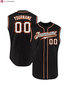 Vente en gros, maillots de baseball à col en V sans manches, hauts sans manches à boutons complets pour baseball et softball - Product Image 5