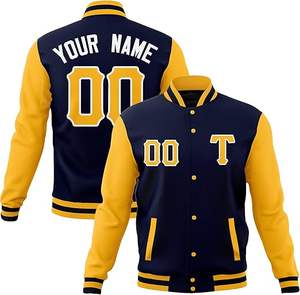 Nuevo diseño de moda chaqueta de béisbol suelta felpa bordado letra hombres personalizado Street Varsity chaquetas de hombre - Product Image 5