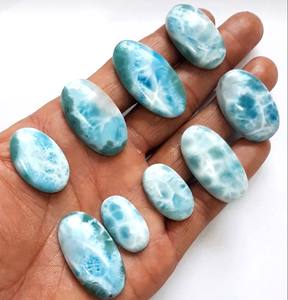 Gran calidad Larimar Oval cabujón piedra preciosa suelta tamaño 12-22mm para la fabricación de joyas para la temporada de verano joyería de mujer piedra preciosa - Product Image 4
