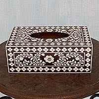 Cubierta de caja de pañuelos de tamaño y color personalizada moderna hecha a mano, incrustaciones de hueso cuadrado, fregona de hueso de buey, incrustaciones para restaurante, Hotel, uso de regalo - Product Image 3