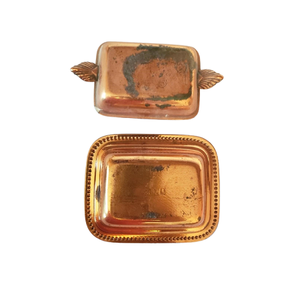 Plato de mantequilla de cobre de diseño clásico, plato de mantequilla de mesa de forma cuadrada de tamaño personalizado a buen precio en la India - Product Image 1