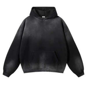 Acid Wash Sun Faded Distressed Plus Size Sweats à capuche pour hommes Sun Faded Wash Hoodie Custom 100% Cotton Sweatshirts Hoodie 2025 - Product Image 1