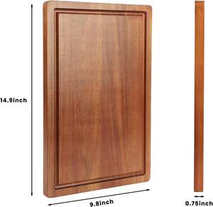 Extra Thick Acacia Wood Reversible <b>Chopping</b> <b>Block</b> with Handles and Juice Groove Premium Butcher <b>Block</b> From Bulk Supplier - Product Image 5