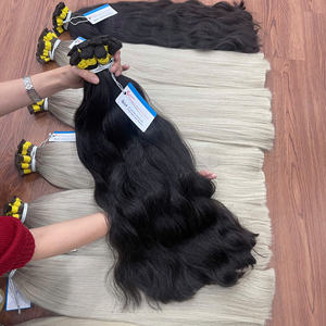 Qualité supérieure!! Fournisseur en gros Cuticule étirée double cheveux vierges en vrac Extensions de cheveux ondulés naturels en vrac - Product Image 4