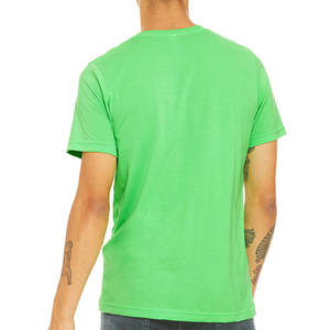 100% camisetas de algodón con estampado de logotipo para hombre, Camisetas estampadas lisas, verde neón, venta al por mayor, camiseta en blanco personalizada - Product Image 3