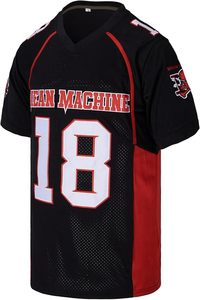 Maillot de football noir et rouge personnalisé avec nom et numéro, maillot de football brodé, tenue d'équipe personnalisée, 100% polyester, sans manches, col en V - Product Image 2