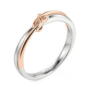 Bague de mariage pour homme Jeulia en argent sterling bicolore - Bijoux fins géométriques plaqués rhodium - Product Image 3