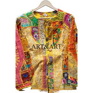 Custom Made Women Banjara Quilted Jacket 100% Cotton Woven Embroidery Floral Pattern Breathable - Product Image 3