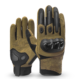 Guantes de moto de cuero de vaca profesional Guantes de cuero de oveja de dedo completo de motocicleta vintage de cuero genuino - Product Image 2