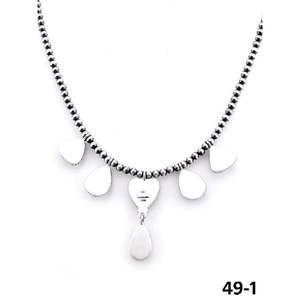 Collier vintage sud-ouest en argent sterling perlé fait main avec turquoise, perles et diamants en forme de cœur, religieux, pour cadeau de mariage - Product Image 4