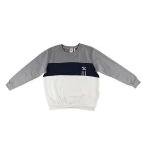 Suéteres deportivos para hombre Adidas Originals Id96 con cuello redondo, color: gris/blanco/azul marino, 100% auténtico - Product Image 4