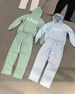 500 GSM ชุดเสื้อมีฮู้ดและกางเกงขายาวขากางเกงสเวตเตอร์ชุดมีฮู้ดชุดออกกำลังกายสำหรับทุกเพศ - Product Image 1