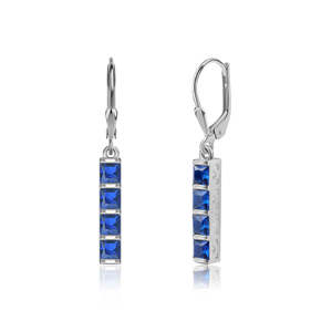 Pendientes colgantes de zafiro para mujer - Product Image 1