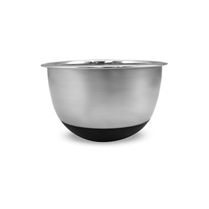 Set di ciotole antiscivolo in acciaio inossidabile con Base in Silicone 18X18X11 cm Design per nidificazione lucidato per cucina di casa per insalate - Product Image 1