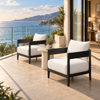 Ensemble de canapés et fauteuils d'extérieur en aluminium durable pour hôtel et villa, personnalisable OEM