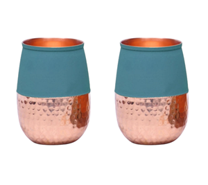 Gobelet en cuivre martelé de qualité parfaite fabriqué à la main poids super lourd entretien facile fini pièces ayurvédiques - Product Image 1