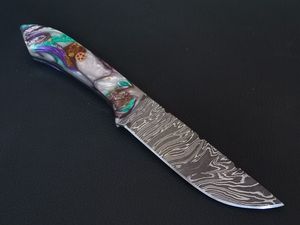 Couteau de chasse personnalisable fait à la main en acier Damas avec manche en feuille de rasoir Modèle S41 pour usage extérieur et industriel Support OEM - Product Image 2