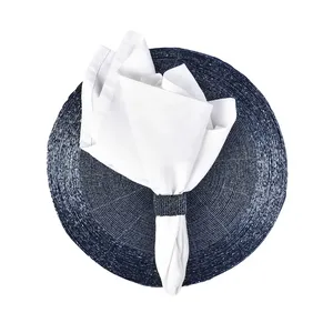 Chemin de table perlé rond noir fait à la main article de décoration de maison brodé floral pour mariage ou table à manger - Product Image 1