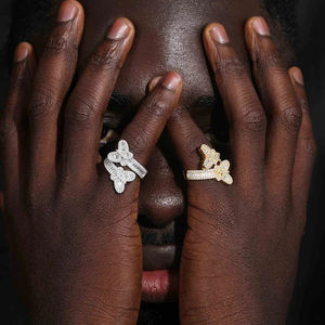 Venta caliente joyería fina plata esterlina 925 Hip Hop Iced Out Vvs Lab Grown Diamond Cuban Link Ring - Product Image 5