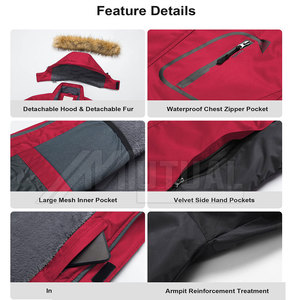 Color sólido Ropa de invierno Hombres Ropa de nieve Chaqueta Streetwear Nueva moda Cómoda Chaqueta de ropa de nieve para hombres - Product Image 4