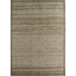 พรมขนสัตว์ถักมือ Erbe สีเบจและสีน้ำตาลลายดอกไม้สไตล์โบโฮสำหรับห้องนั่งเล่น ห้องโถง ขนาด 9x12 ฟุต รูปทรงสี่เหลี่ยมผืนผ้า สำหรับวัยรุ่น-GS-1017 - Product Image 1