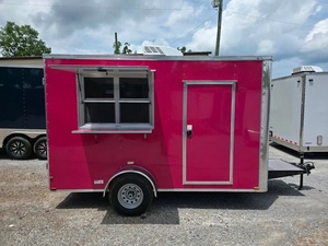 7' X 12' <b>Pink</b> Aluminum <b>Frame</b> Rust Resistant Concession Trailer Flat Front Food Event Catering with 1 Year Warranty - Product Image 6