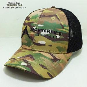 6 Panneaux Camouflage Trucker Chapeaux Gorras Structuré Casquettes 3D Logo Brodé Bord Incurvé Réglable Snapback Pour La Chasse Pêche - Product Image 2