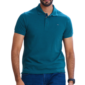 Polo clásico de piqué verde azulado: cómodo, elegante y versátil para cualquier ocasión - Product Image 4