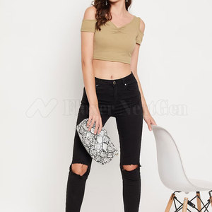 Chất Lượng Cao Biểu Tượng Tùy Chỉnh Của Phụ Nữ T-Shirts Thoáng Khí Crop Top Mới Phong Cách Mùa Hè Giản Dị Mặc Bán Buôn Cung cấp - Product Image 6