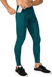 Pantalon de Compression pour hommes de qualité supérieure Leggings athlétiques d'entraînement Leggings à taille élastique Collants de gymnastique en cours d'exécution avec poches - Product Image 2