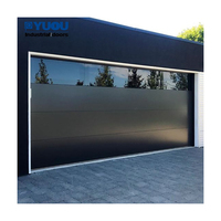 Résistance aux ouragans électrique vue complète Rupture thermique automatique belle porte de Garage isolée coupe-vent en aluminium pour les maisons