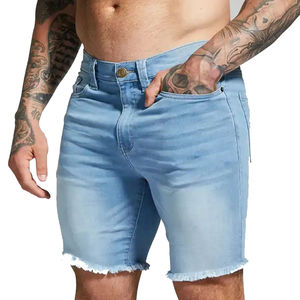 Shorts en jean baggy pour hommes, lavage à la pierre bleu clair, streetwear, vintage, coupe ample, pantalon de travail, OEM, vente en gros personnalisée - Product Image 6